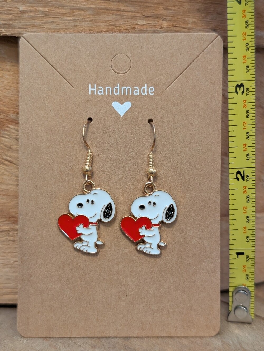 Peanuts Snoopy Enamel Metal Earrings NEW